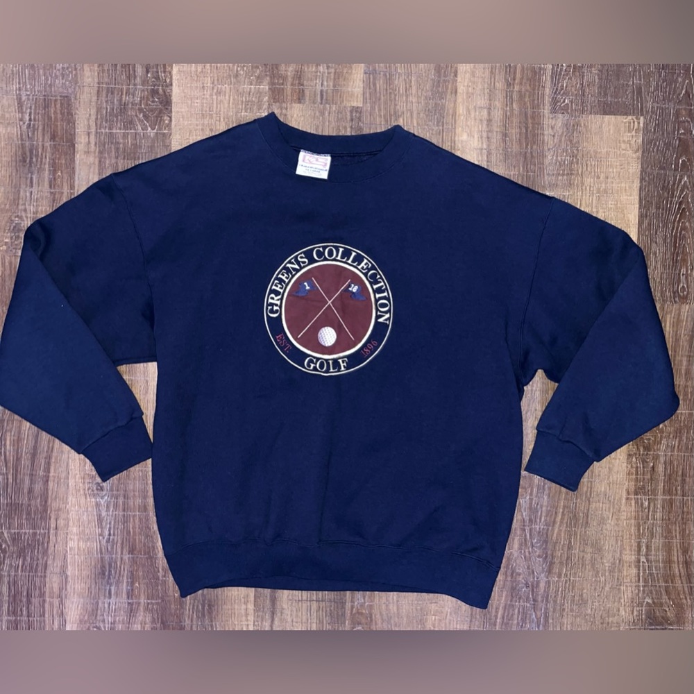 VINTAGE Crable Sportswear Sweater Mens Size XXL Greens Collection Golf Navy